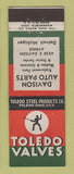 Matchbook Cover - Toledo Valves Davison Auto Parts Detroit MI
