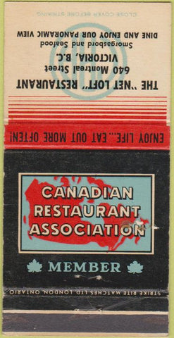 Matchbook Cover - Net Loft Restaurant Victoria BC 30 Strike