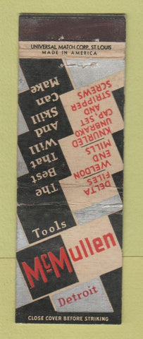 Matchbook Cover - McMullen Tools Detroit MI WEAR