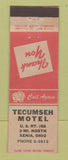 Matchbook Cover - Tecumseh Motel Xenia OH