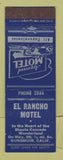 Matchbook Cover - El Rancho Motel Dunsmuir CA