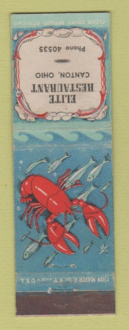 Matchbook Cover - Elite Restaurant Canton OH lobster