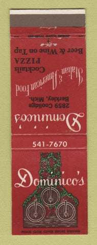 Matchbook Cover - Dominico's Restaurant Berkley MI Pizza
