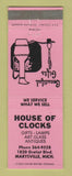 Matchbook Cover - House of Clocks Gifts Antiques Marysville MI