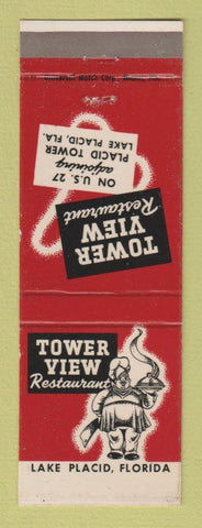 Matchbook Cover - Tower View Restaurant Lake Placid FL