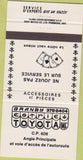 Matchbook Cover - Estrie Toyota Canada in French 30 Strike