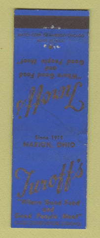 Matchbook Cover - Turoff's Restaurant Marion OH