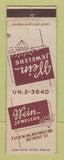 Matchbook Cover - Wein Jewelers Detroit MI
