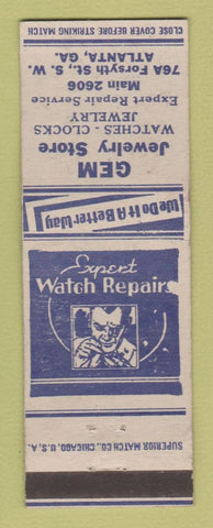 Matchbook Cover - Gem Jewelry Store Atlanta GA