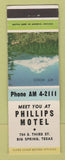 Matchbook Cover - Phillips Motel Big Spring TX