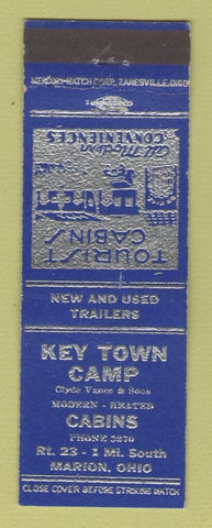 Matchbook Cover - Key Town Camp Cabins Marion OH