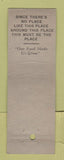 Matchbook Cover - The Hillside Restaurant Plymouth MI