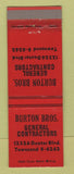 Matchbook Cover - Burton Bros Contractors Detroit MI WEAR