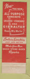 Matchbook Cover - Gibraltar Concrete Eastern MI Dist Detroit