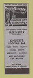 Matchbook Cover - Chuck's Cocktail Bar Detroit MI