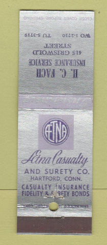 Matchbook Cover - Aetna Insurance HC Fach Port Huron? MI