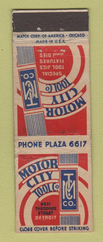 Matchbook Cover - Motor City Tool Jigs Fixtures Dies Detroit MI