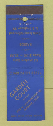 Matchbook Cover - Garden Court Motel Burbank CA