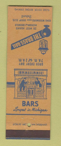 Matchbook Cover - The Brass Rail Bar Detroit MI
