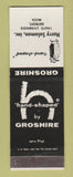 Matchbook Cover - Groshire Harry Solomon Men's Clothes Detroit MI