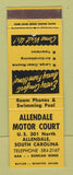 Matchbook Cover - Allendale Motor Court Allendale SC