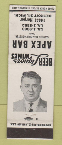 Matchbook Cover - Apex Bar Detroit MI Camiel DeMeulemeester