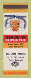 Matchbook Cover - Bel Aire Motel Perry GA Best Western