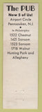 Matchbook Cover - The Pub Tiki Pennsauken NJ