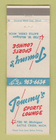 Matchbook Cover - Tommy's Sports Lounge Battle Creek MI