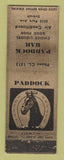 Matchbook Cover - Paddock Bar Detroit MI WEAR