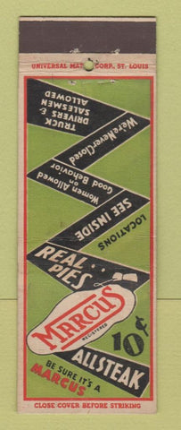 Matchbook Cover - Marcus Restaurant Steak Sandwich Detroit? MI WEAR