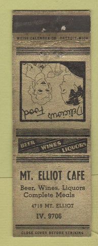 Matchbook Cover - Mount Elliot Cafe Detroit MI