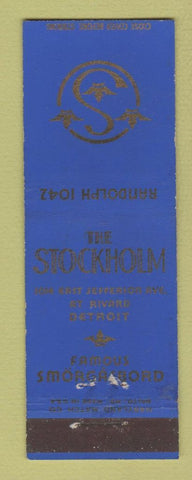 Matchbook Cover - STockholm Restaurant Detroit MI WEAR