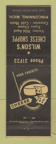 Matchbook Cover - Wilson's Cheese Shoppe Pinconning MI