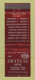 Matchbook Cover - Chateau Hotel Cobourg ON