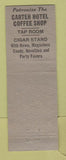 Matchbook Cover - Carter Hotel Hastings NE