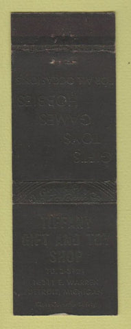 Matchbook Cover - Tiffany Gift and Toy Shop Detroit MI