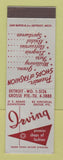 Matchbook Cover - Irving Clothes Shops Detroit Grosse Pointe MI women's