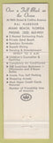 Matchbook Cover - Singapore Resort Motel Miami Beach FL WEAR
