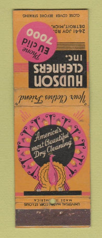 Matchbook Cover - Hudson Cleaners Detroit MI peacock WEAR