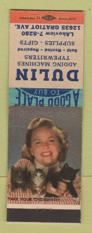 Matchbook Cover - Dulin Adding Machines Typewriters Detroit MI