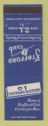 Matchbook Cover - Stafford Club Men's Clothes