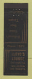 Matchbook Cover - Lloyd's Lounge Williston ND