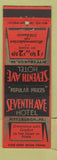 Matchbook Cover - Seventh Ave Hotel Pittsburgh PA