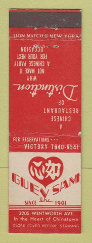 Matchbook Cover - Guey Sam Chinese Restaurant Chicago IL