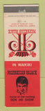 Matchbook Cover - Polynesian Palace Waikiki Hawaii Don Ho