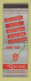 Matchbook Cover - Hotel Racine WI