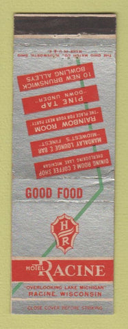 Matchbook Cover - Hotel Racine WI