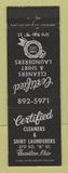 Matchbook Cover - Certified Cleaners Shirt Laundry Hamilton OH