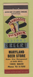 Matchbook Cover - Maryland Beer Store Detroit MI